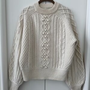 J Crew Knit Cream Sweater. Size XS